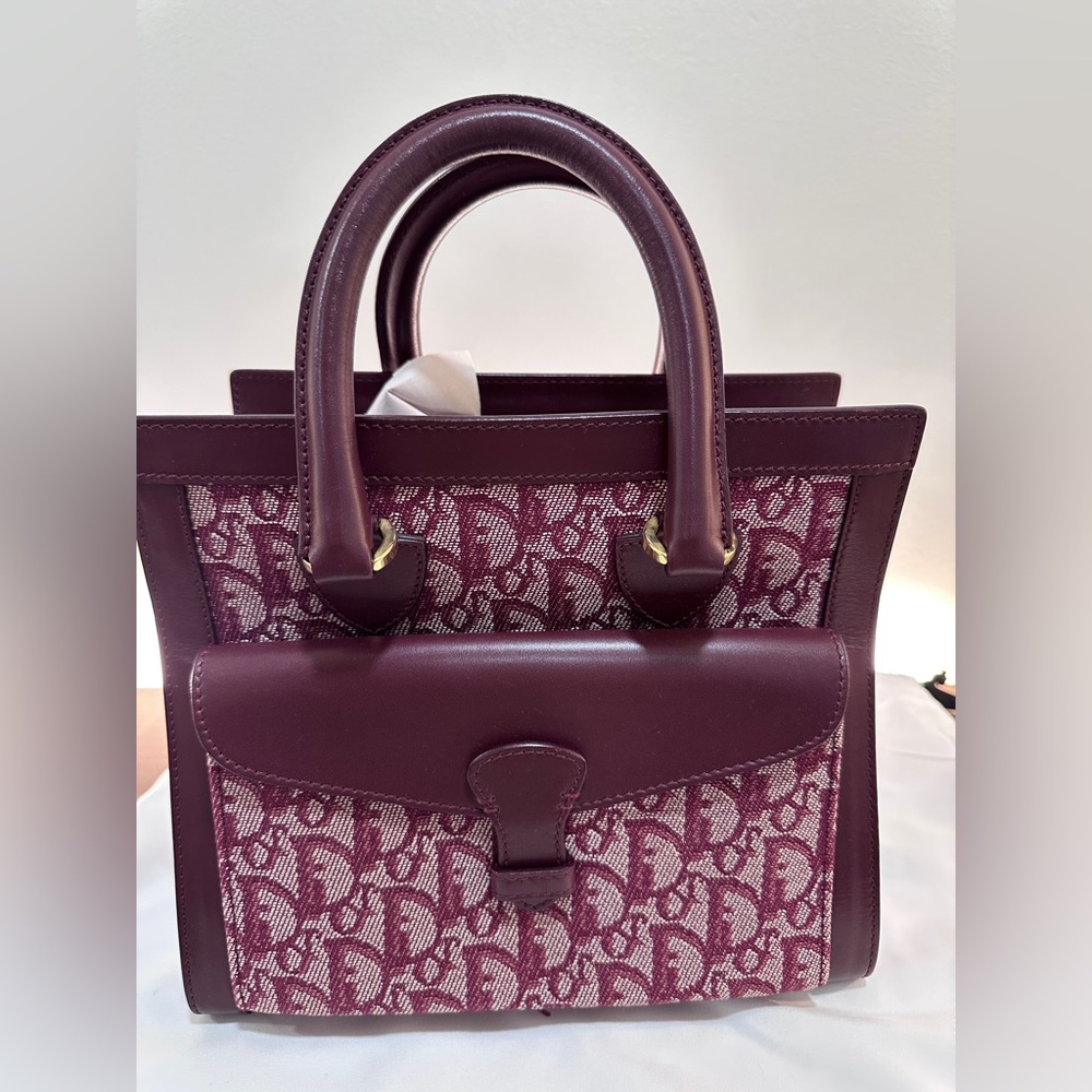 Christian Dior Vintage Trotter Pocket Tote Diorissimo Canvas
